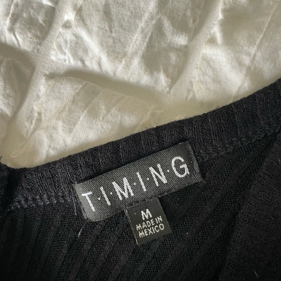 Timing Black Ribbed Cut Out Top - Picture 3 of 4